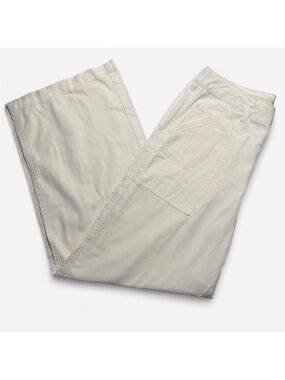 Happily Grey Women’s Wide Leg Carpenter Pants-100% Cotton-Off White-Size 5-NWT